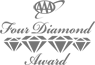 The image displays a logo for the AAA Four Diamond Award with four diamonds and stylized text.